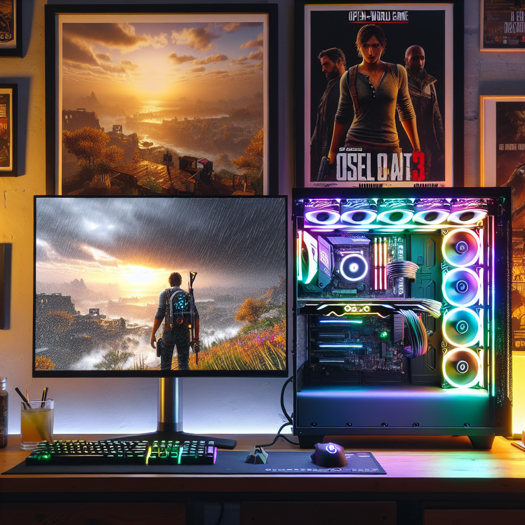 How do gaming PCs handle real-time weather simulations in open-world games?